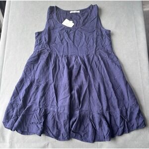 Kiwi & Punch Women Tank  Dress Size Large Navy Blue Sleeveless Preppy
